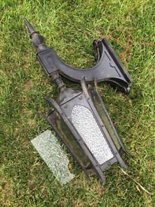 Large Vintage Gothic Victorian Cast Iron Forged Steel Outdoor Sconce Light