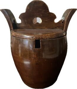 Antique Wood Chinese Rice Bucket