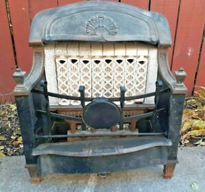 Antique Vintage Ray Glo Gas Heater Ceramic Bricks Adapt Fireplace Grate Insert
