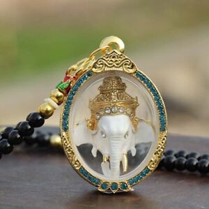 Thailand Talisman Good Luck God Wealth Elephant Ganesh Buddha Pendant Amulet