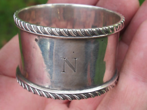 Silver Serviette Napkin Ring B Ham 1921 Initial Of N Weight 31 9g Heavy Gauge