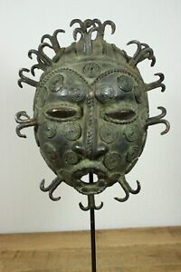 African 10 6 Bronze Ceremonial Mask Tikar Cameroon Tribal Art Crafts