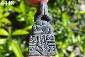 Samrit Bronze Phra Pidta Closed Eyes Lp Eam Wat Nung Thai Buddha Amulet 4448a
