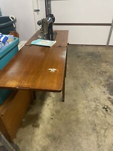 Antique Singer Treadle Sewing Machine In Cabinet
