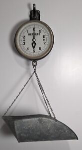 Antique Jacob Bros Co Farm Market Double Face Hanging Scale With Bucket 20 Lbs