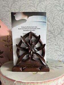 Antique Pretty Swiss Or Black Forest Carved Wood Edelweiss Extendable Book Slide
