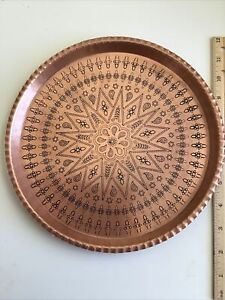 Persian Copper Tray 414 3 Gr 25cm Wide 
