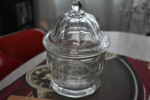 Vintage Indiana Glass Apothecary Jar With Lid Mercantile Drugstore Candy Glass