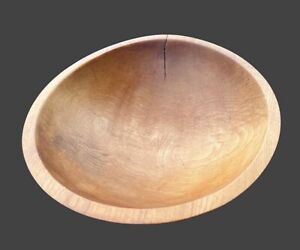 Antique Wood Dough Bowl Out Of Round Rustic Primitive 10 X 11 Honey Color
