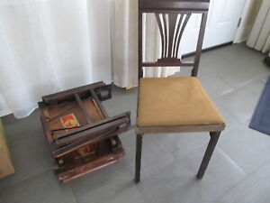 Two Leg O Matic Vintage Wood Folding Chair Camper Rv Airstream Made In Usa