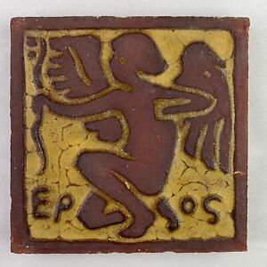 Antique Grueby Pottery Tile Epos Godess Of Love