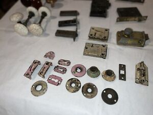 Lot Of Vintage Doorknobs Locks And Other Door Hardware