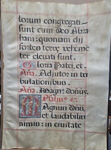 16th Century Antiphonal Music Manuscript On Vellum 32 23 Double Sided 1 Page