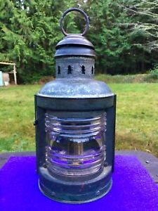 Antique Perkins Marine Perko Nautical Lantern Duel Fuel Combo Lamp