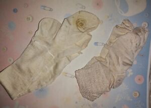 Vintage Silk Baby Stockings Set Of 2 One Tall One Short Ca 1930 Euc