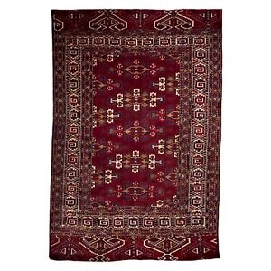 Superb Antique Exquisite Hand Knotted Yomud Rug 3 10 X 5 6 Inv159 