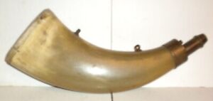 19th Century Pa Powder Horn With Brass Loading Port Excellent Condition