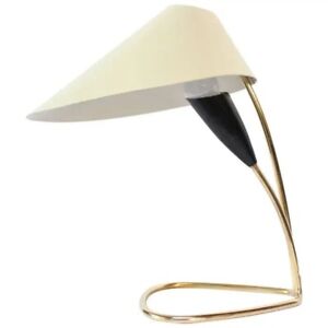 1950s Austrian Brass Lily Table Lamp Attributed To J T Kalmar