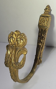 Antique French P D 2071 Gilt Brass Neo Classical Curtain Tieback