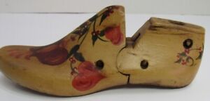 Wooden Shoe Last Cobbler Form Hand Painted Artist Signed Vintage