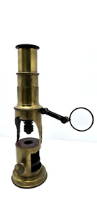 Antique Brass Microscope France 1890