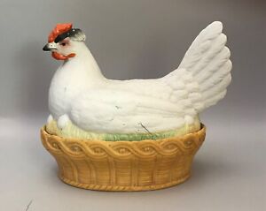 Hen On Nest Tureen Bisque Porcelain Large Size Staffordshire C 1850 Victori