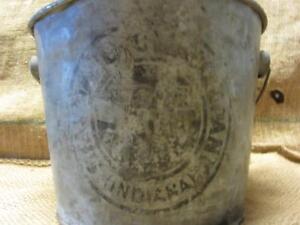 Vintage Galvanized Standard Oil Grease Metal Bucket Antique Old Pail Pot 9847