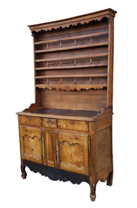 Antique 18th Century Inlaid Burl 2pc French Louis Xv Period Vaisselier Cabinet C