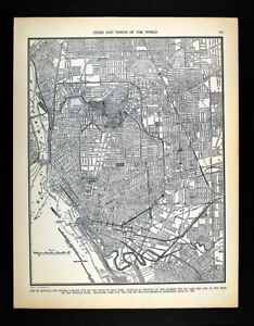 1937 Map Buffalo New York Delaware Park Zoo University Peace Bridge Niagara Rive