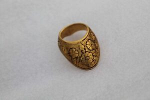 Old Mughal Islamic Ottoman Gold Damascened Archery S Thumb Ring No Bow Shooting