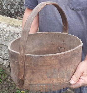 13 Antique Pantry Box Dry Grain Measure Wooden Wood Rustic Farm Item W Handle