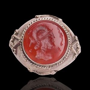 Roman Silver Ring With Intaglio Ancient Inspired Jewellery Vintage Style Ring