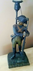 Newel Post Lamp Art Nouveau French Soldier Prussia Gas Omerth Listed Artist
