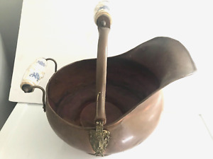Vintage Coal Ash Copper Scuttle Bucket