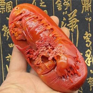 Chinese Antique Huanglong Jade Carving Pendant