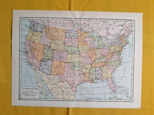 1920 United States Vintage Map Washington Dc Original 11 5 X 9 5 Color C10 9