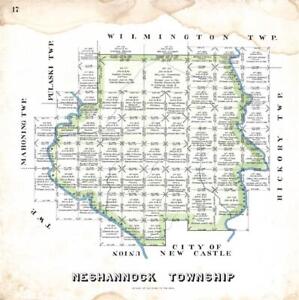 1907 Warrantee Atlas Of Lawrence County Pennsylvania Map Of Neshannock Tp 
