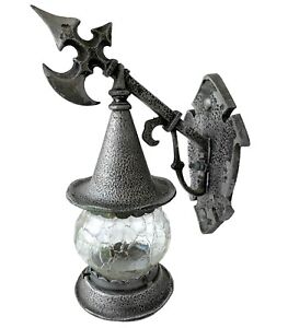 Vintage Arts Crafts Gothic Witch Hat Porch Light Wall Sconce With Poleaxe