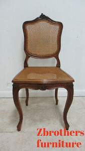 Antique Quality French Country Carved Cane Vanity Arm Chair Petite B