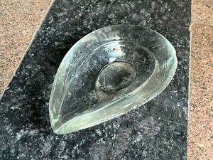 1940 S Old Vintage Heavy Crystal Clear Cut Glass Solid Oil Lamp Wick Diya