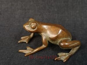 Signature Collection Old China Bronze Carving Frog Statue Pendant Or Paperweight