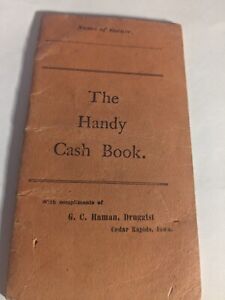 1901quack Medicine Handy Cash Book Paine S Celery Compound Cedar Rapids Ia Haman