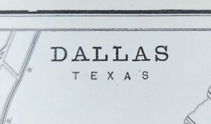 Vintage 1899 Dallas Texas Map 11 X14 Old Antique Original Bryan Munger Place