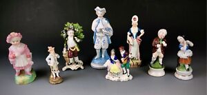 Collection Of Antique Figurines Statuettes Match Holder Variety Ages Subjects