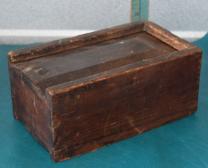 Antique Primitive Wooden Candle Box Sliding Lid