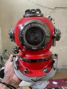 Morse Vintage Red Diving Helmet Scuba Boston Divers Us Navy Mark Divers Gift
