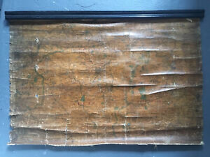 Very Old Roll Down Wall Hanging Map Of Yorkshire By G W Bacon London