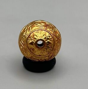 Lovely Ancient Near Eastern Solid Silver 18k Gold Golding Unique Bead