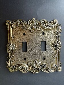 1967 American Tack Hardware 60tt Ornate Metal Double Switch Plate Cover 1