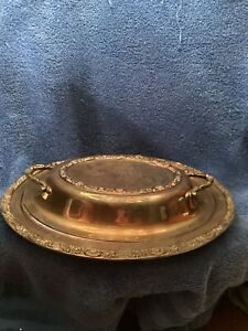 Vintage Oval Silver Plated Vegetable Dish With Cover Newport 12 Inches Long